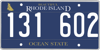 RI license plate 131602