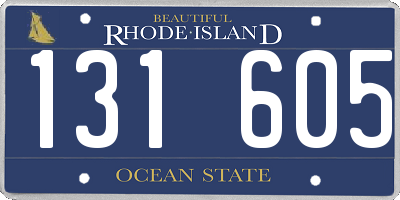 RI license plate 131605