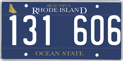 RI license plate 131606