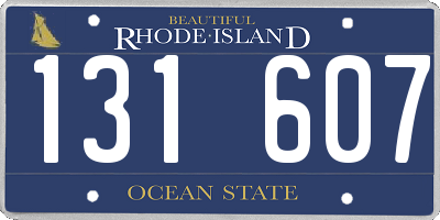 RI license plate 131607