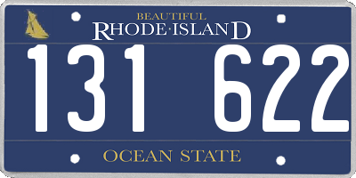 RI license plate 131622