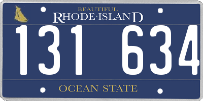 RI license plate 131634