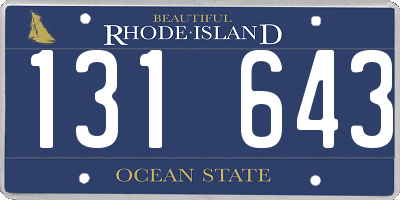 RI license plate 131643