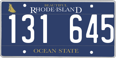 RI license plate 131645