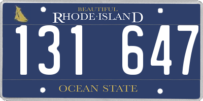 RI license plate 131647