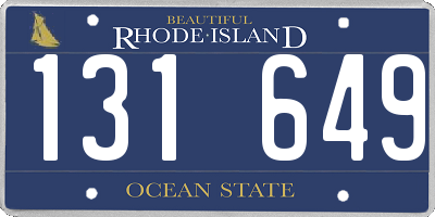 RI license plate 131649