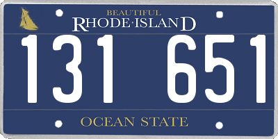 RI license plate 131651