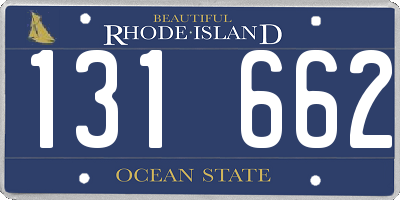 RI license plate 131662
