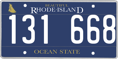 RI license plate 131668