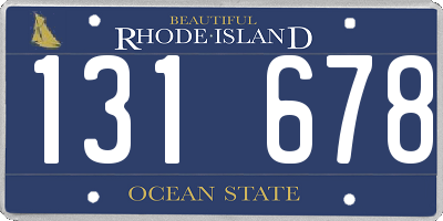 RI license plate 131678