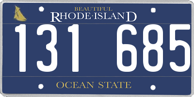 RI license plate 131685