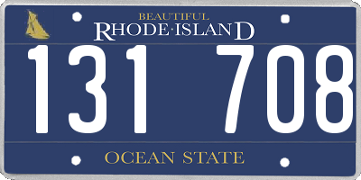 RI license plate 131708
