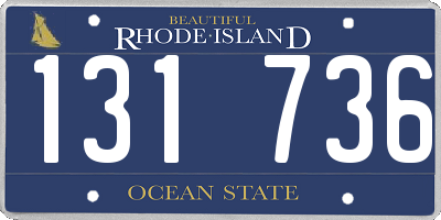 RI license plate 131736