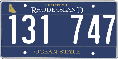 RI license plate 131747