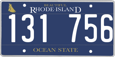 RI license plate 131756