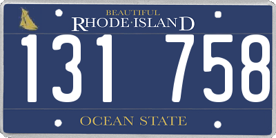 RI license plate 131758
