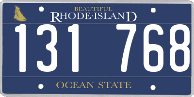 RI license plate 131768
