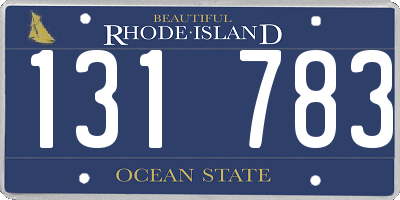 RI license plate 131783