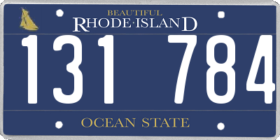 RI license plate 131784