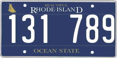 RI license plate 131789