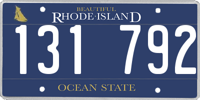 RI license plate 131792