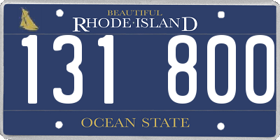 RI license plate 131800