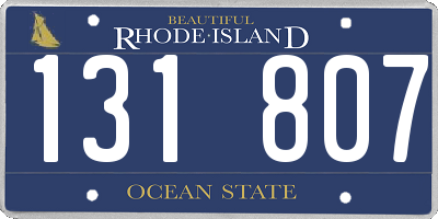 RI license plate 131807