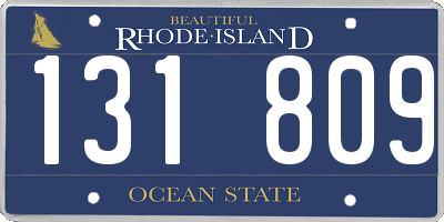 RI license plate 131809