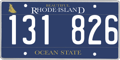 RI license plate 131826