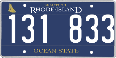 RI license plate 131833