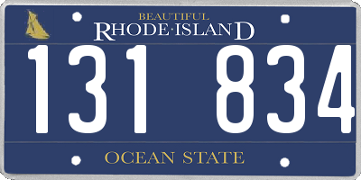 RI license plate 131834