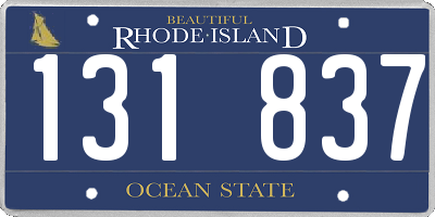 RI license plate 131837