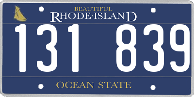 RI license plate 131839