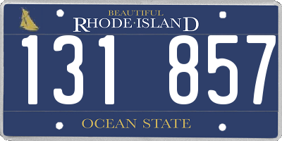 RI license plate 131857