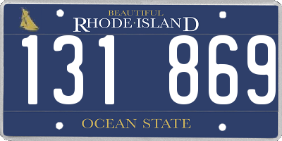 RI license plate 131869