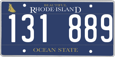 RI license plate 131889