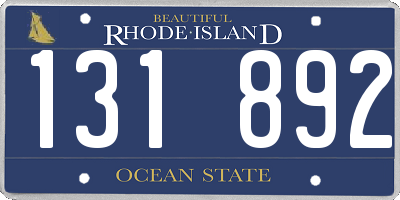 RI license plate 131892