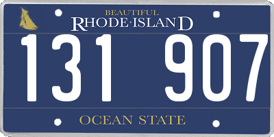 RI license plate 131907