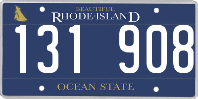 RI license plate 131908