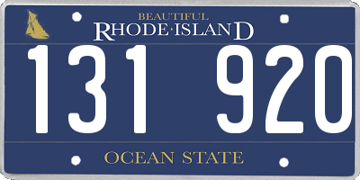 RI license plate 131920