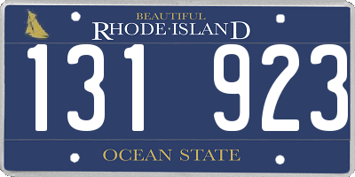RI license plate 131923