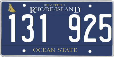 RI license plate 131925