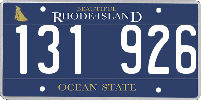 RI license plate 131926