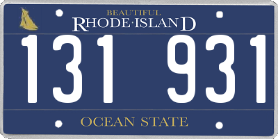 RI license plate 131931