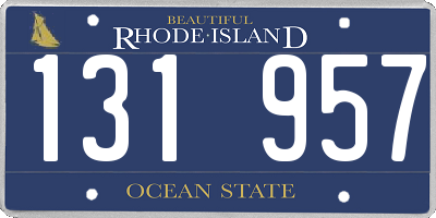 RI license plate 131957
