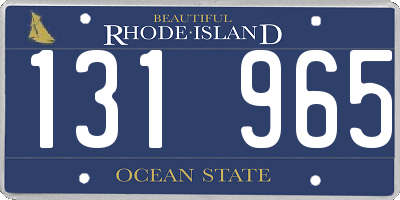 RI license plate 131965