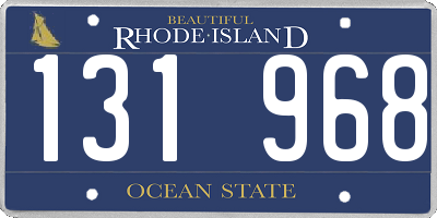 RI license plate 131968