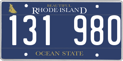RI license plate 131980