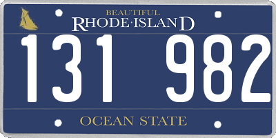 RI license plate 131982