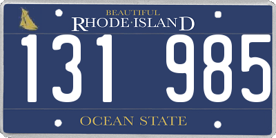 RI license plate 131985